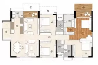 4 BHK Floor Plan